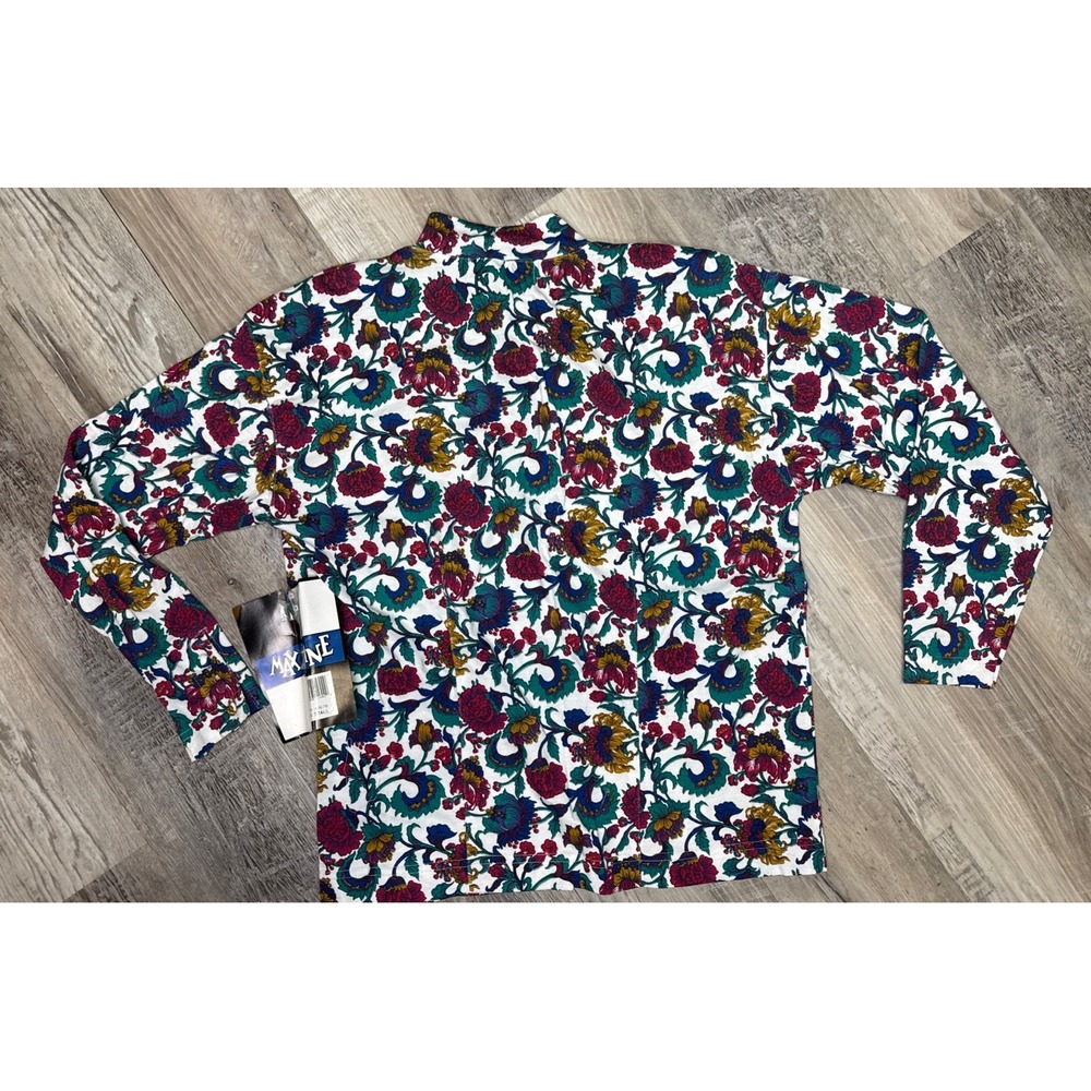 VTG Max & Diane Floral Paisley Long Sleeve Blouse Top Shirt Secretary Geek NWT S